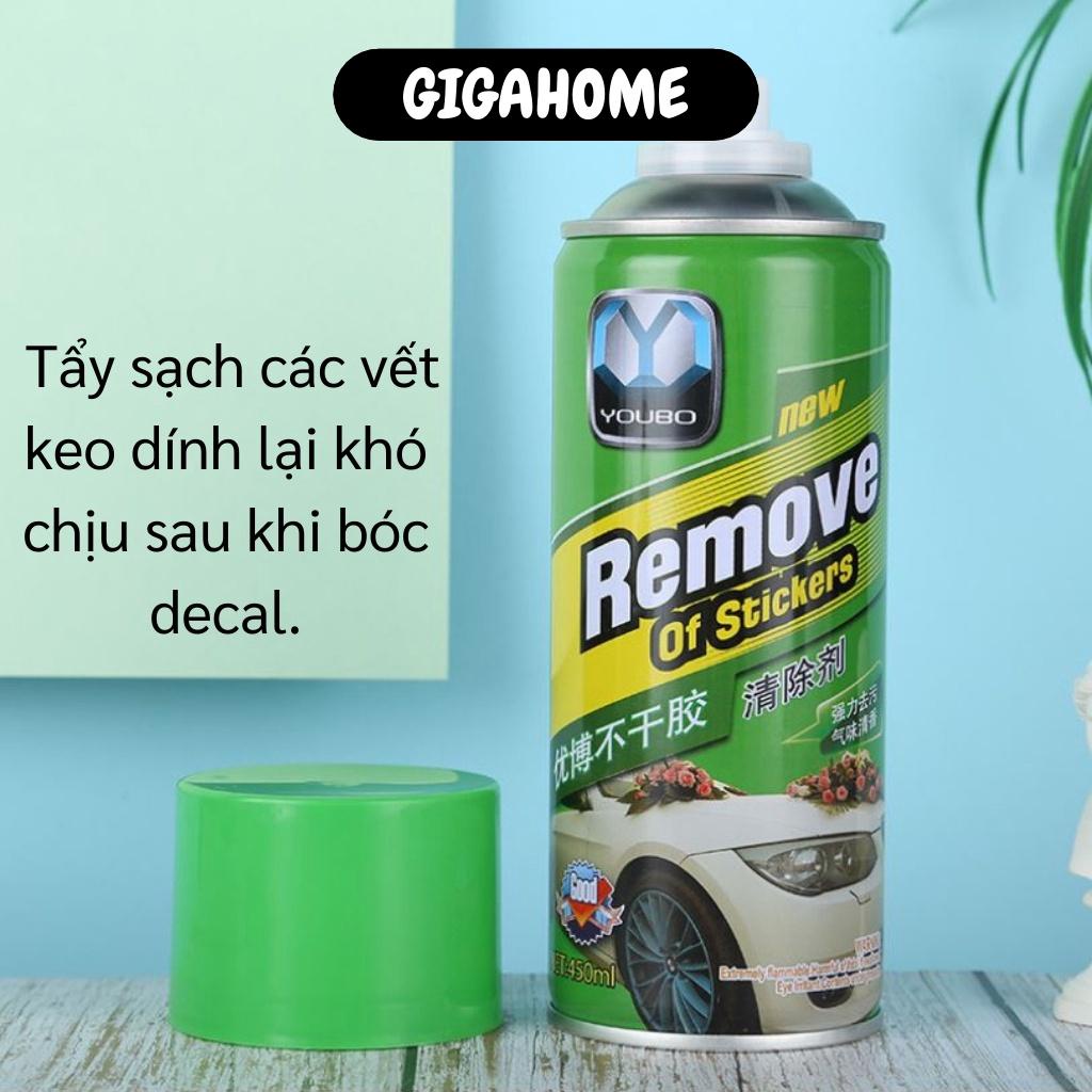 Chai Vệ Sinh Xe Hơi GIGAHOME Chai Xịt Tẩy Keo, Băng Dính Trên Xe Hơi Remove 650ml 9207