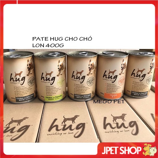 [1 THÙNG 12 Lon] Pate Hug Thức Ăn Cho Chó 400g - Jpet shop