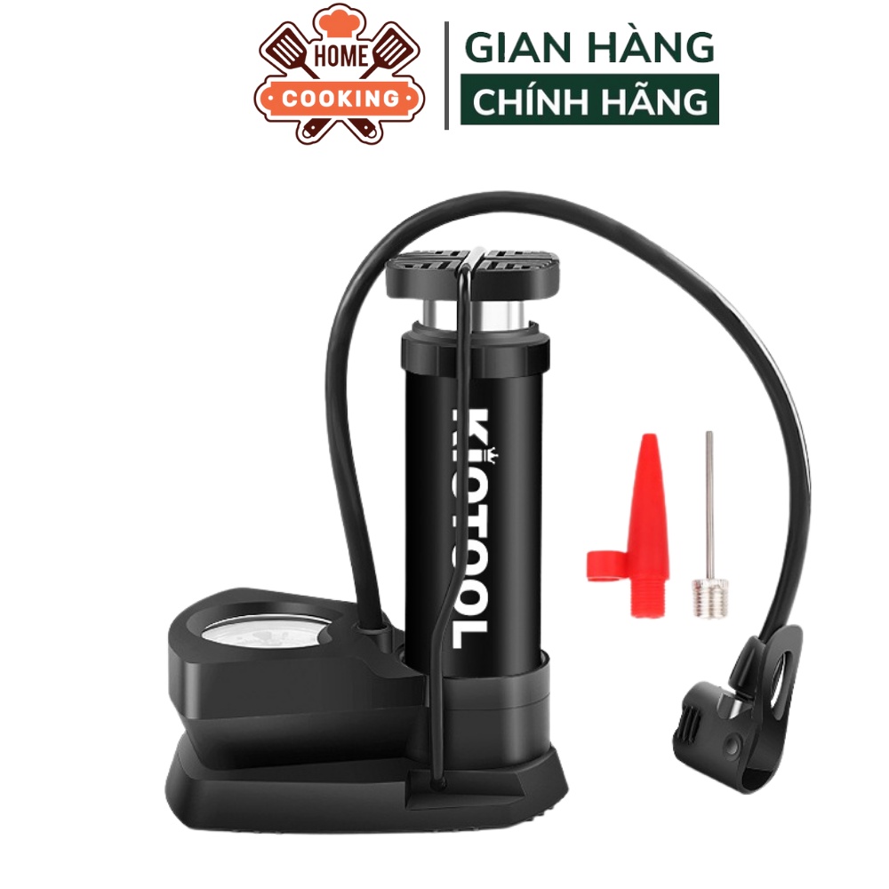 Bơm đạp chân mini đa năng đút cốp xe, cố đồng hồ đo áp suất, bơm chuyên dụng, ô tô, xe máy, xe đạp, bóng bay