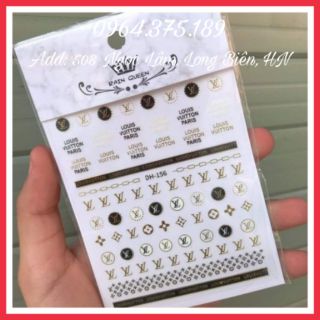 Miếng dán móng Thương hiệu, sticker thương hiệu LV, Gucci...