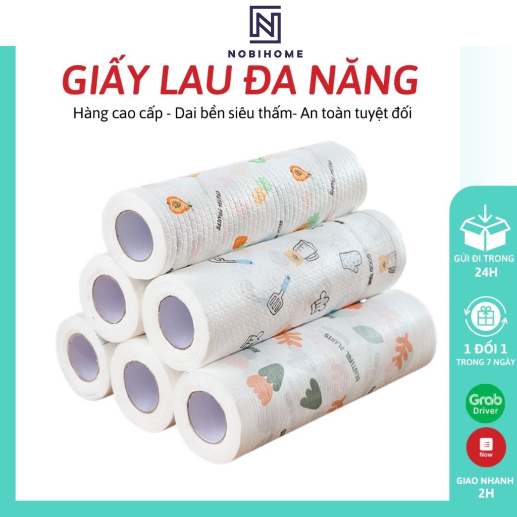 Giấy Lau Đa Năng 2 Mặt Lau Bếp Nobihome Có Thể Tái Sử Dụng Nhiều Lần Kích Thước 20 Cm