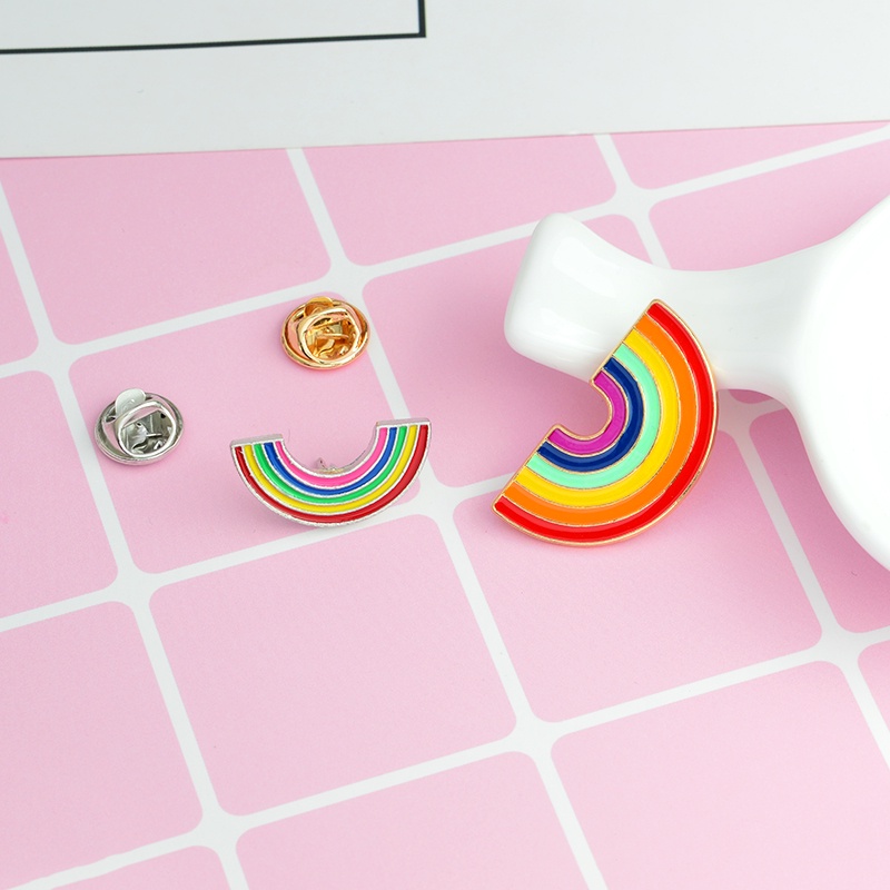 Ghim Cài Áo Kim Loại Tráng Men Hình Cầu Vồng Hoạt Hình Mini Thời Trang Cho Nam Và Nữ