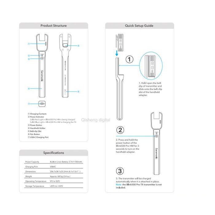 Tay cầm phỏng vấn cho Saramonic Blink 500 Pro