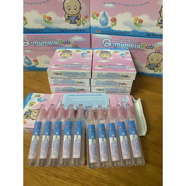 Nước muối sinh lý vô khuẩn cho bé Q-mumasa baby 10ml_1 hộp 5 lọ