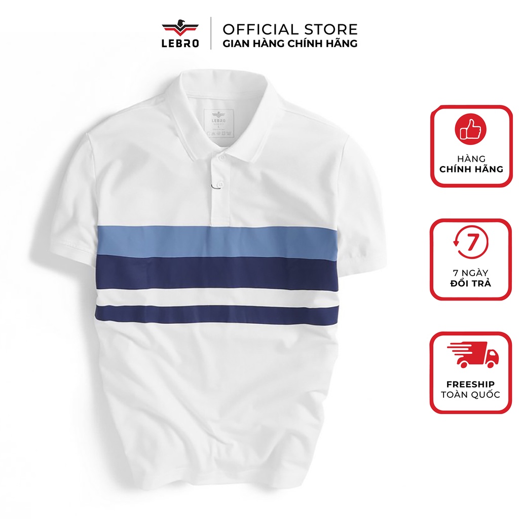 Áo polo nam LEBRO chất liệu CVC cao cấp co giãn đa chiều thấm hút nhanh bền màu form slimfit L122APL008