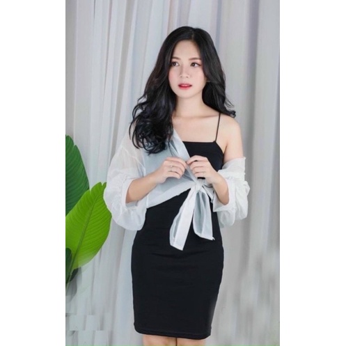 ĐẦM HAI DÂY - ÁO KHOÁC VOAN CỘT MỎNG NHẸ CHIZISHOP CZ002