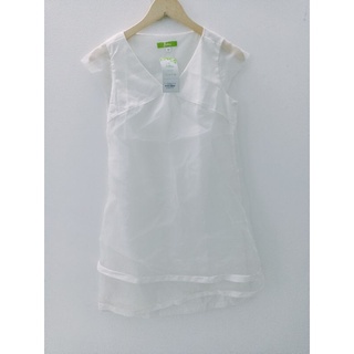 Đầm phủ voan của thương hiệu Jadiny, màu trắng, size M