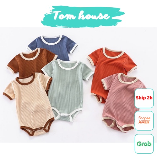 Bộ Đồ Liên Thân Trơn Mùa Hè Phong Cách Hàn Quốc Cho Bé Sơ Sinh 𝟎𝟔𝐁𝐃𝐒