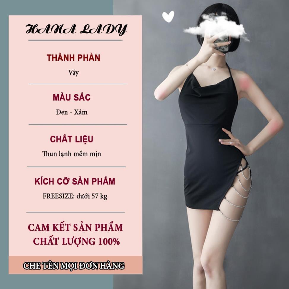 Váy ngủ sexy -Váy nữ chất liệu thun lạnh mềm mịn xẻ đùi quyến rũ thu hút đem đến sự tự tin trong không gian phòng ngủ  ྇