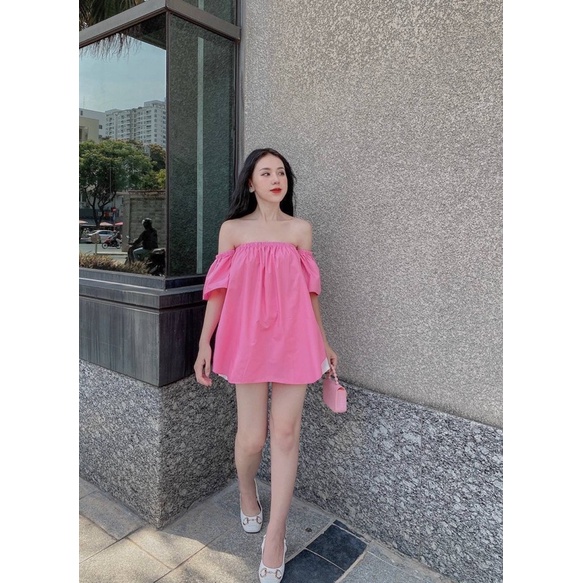 SET ÁO HỒNG BẸT VAI + SHORT TRẮNG Xinh xĩu luôn ý chùi ui Sỉ #190k Size S, M