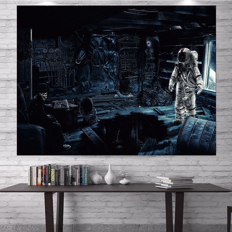 Tranh vải treo tường trang trí nội thất hình phi hành gia vũ trụ NASA