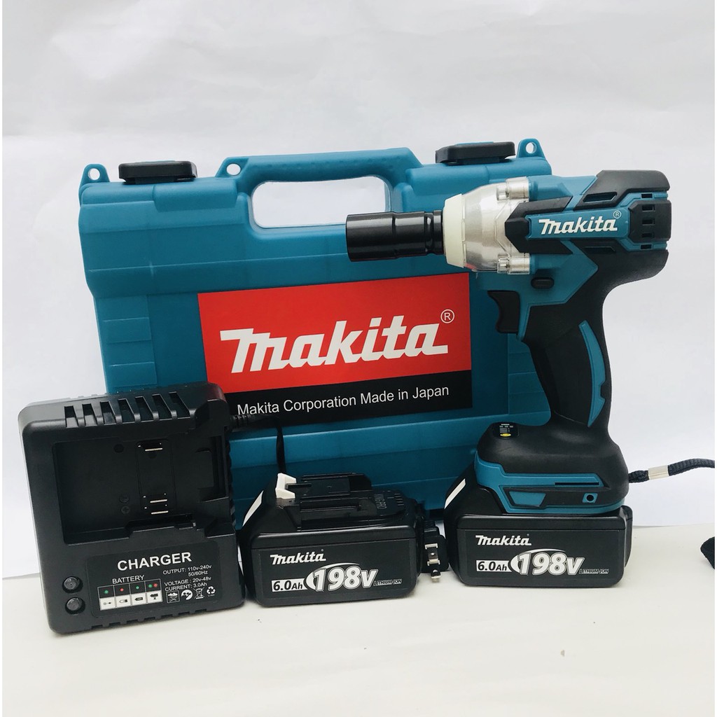 Máy siết bulong MAKITA 198v_Tặng bộ phụ kiện 29 chi tiết - Máy siết  bu lông dùng pin makita không 2 trong 1