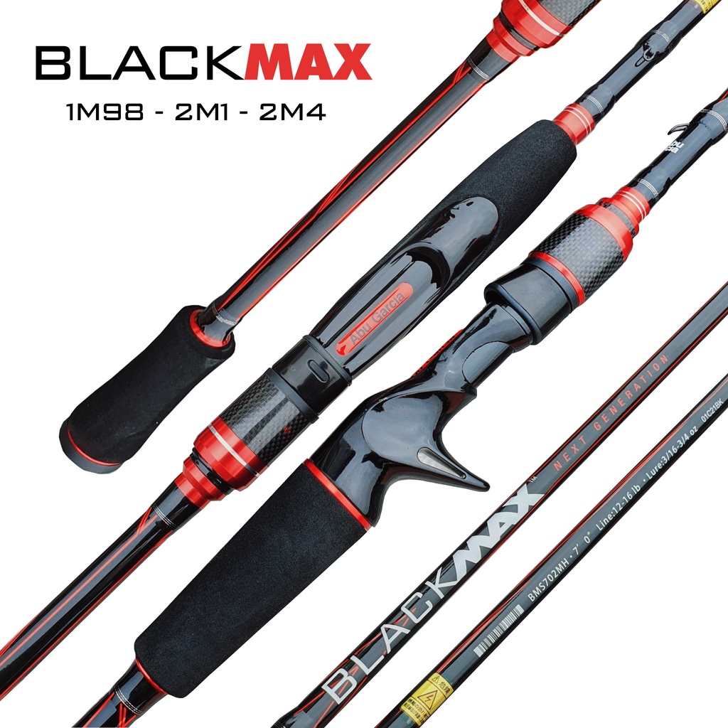 Cần Câu Lure Chính Hãng AbuGarcia BlackMax Cần Câu Máy Đứng Và Máy Ngang Carbon 24T Cao Cấp