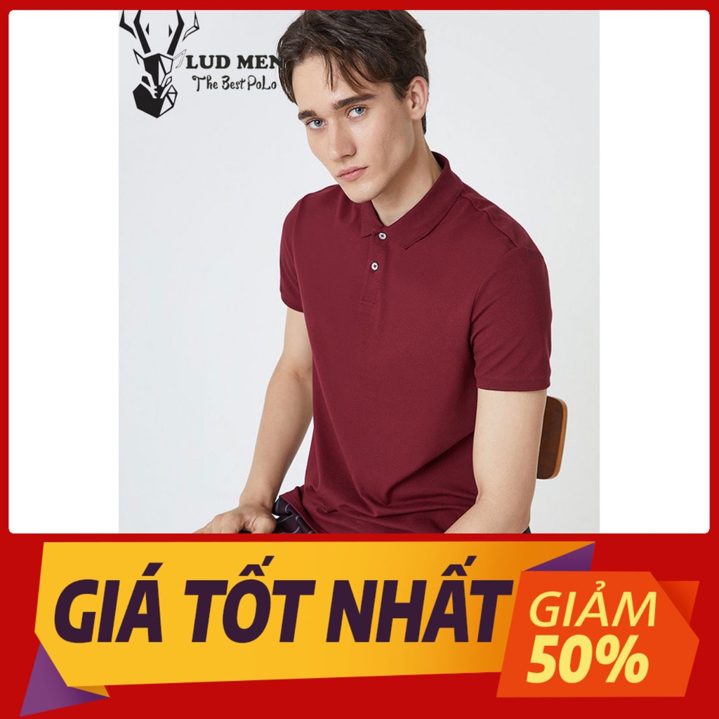 Áo thun Polo nam cổ trụ chất liệu vải cá sấu CVC màu ĐỎ trẻ trung đơn giản ,phong cách hiên đại LUD.MEN