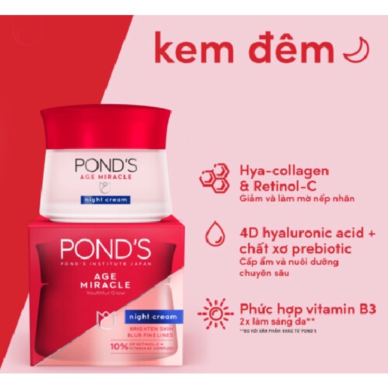 Kem ngăn ngừa lão hoá Pond’s Age Miracle đêm và ngày 50g