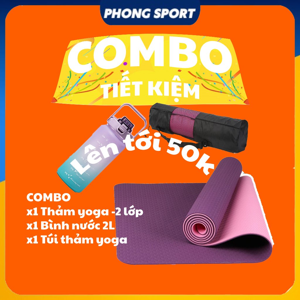 Thảm Tập Gym COMBO BÌNH NƯỚC chống trượt dày 6mm-8mm