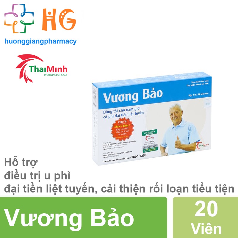 Vương Bảo ✅ Hàng Chính Hãng 100% - Hỗ trợ làm giảm tiểu đêm, tiểu buốt, tiểu rắt, tiểu không hết, tiểu nhiều lần