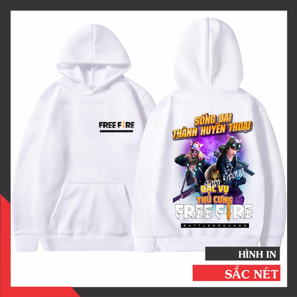 [ ĐỦ SIZE ] Áo Khoác Hoodie Free Fire Màu Trắng Cực Chất Thẻ Vô Cực Mùa 23