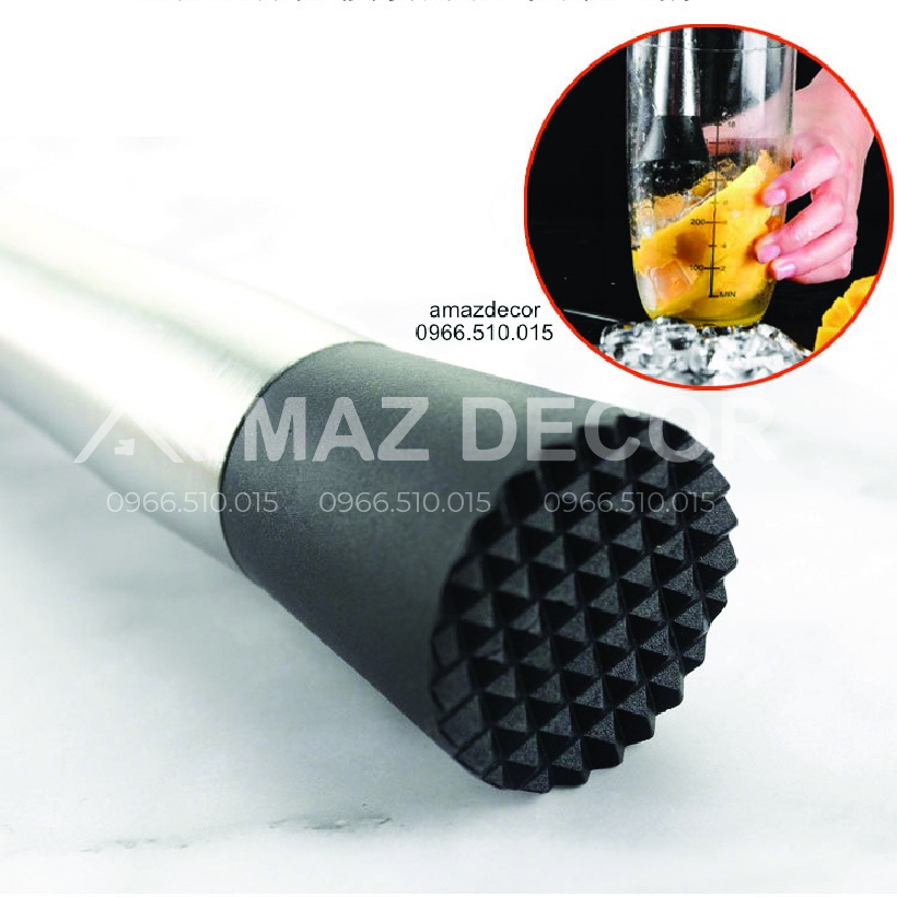 Giá Sỉ Chày bar dầm pha chế cocktail Nhựa Inox - Dụng Cụ Pha Chế Quầy Bar các cỡ