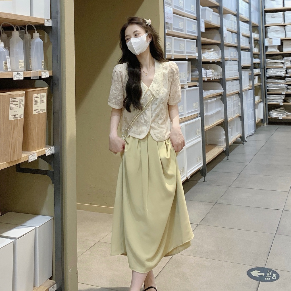 Áo Sơ Mi Ngắn Tay Cổ Búp Bê Phong Cách Pháp Thời Trang Mùa Hè Mới Cho Nữ