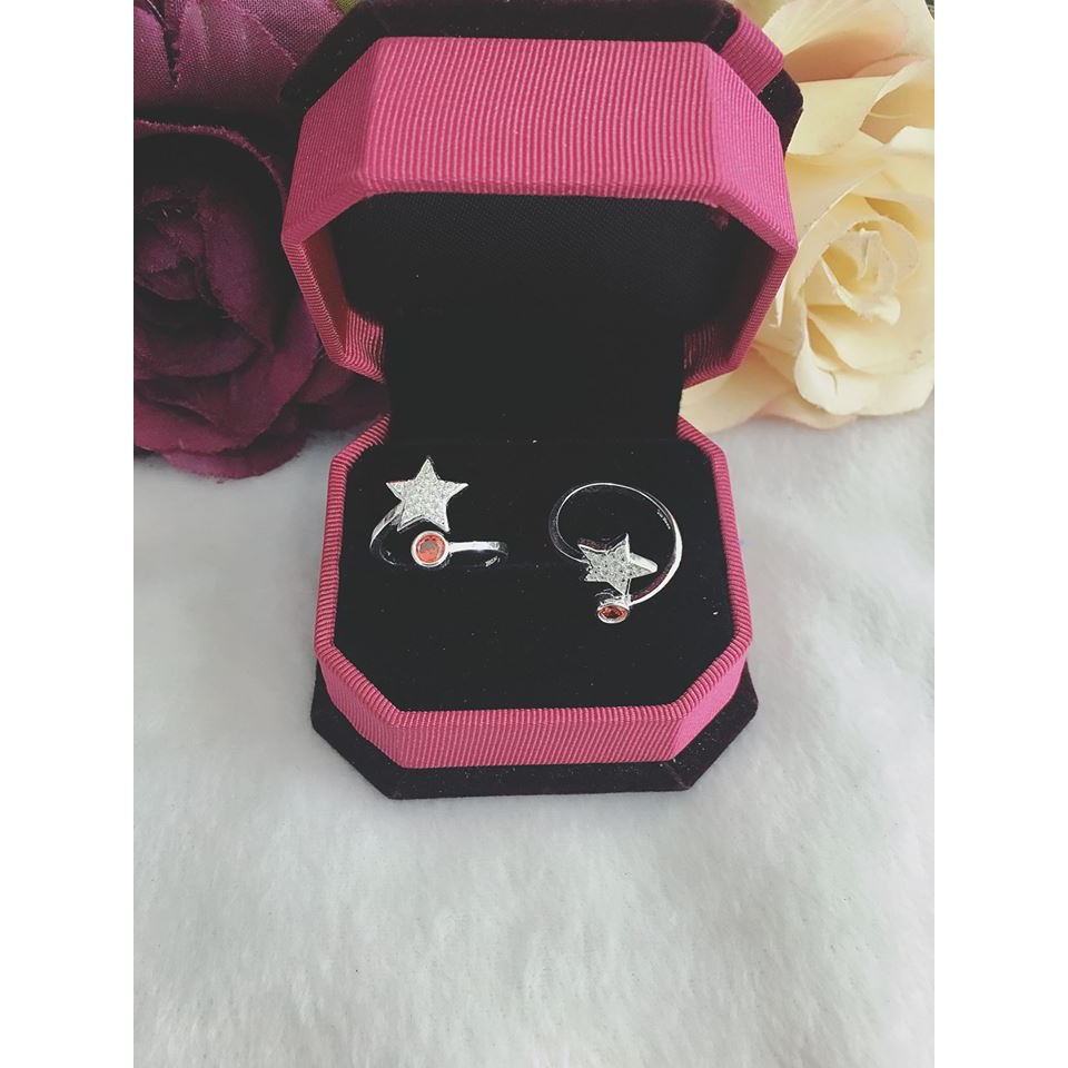 nhẫn bạc ngôi sao hở