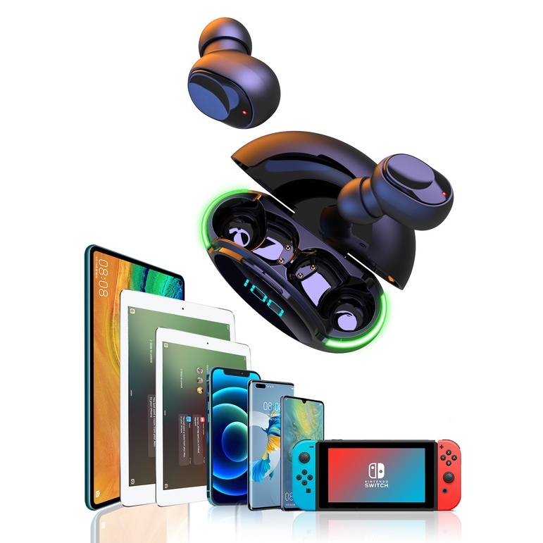 Tai nghe không dây SPRISE TWS IPX4 chống nước chống ồn có màn hình LED tai nghe bluetooth