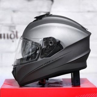 Mũ bảo hiểm 2 kính Yohe 981 xám Titan