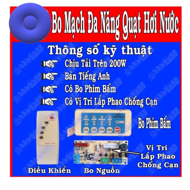 Bo mạch điều khiển từ xa quạt, quạt trần, quạt hơi nước đa năng