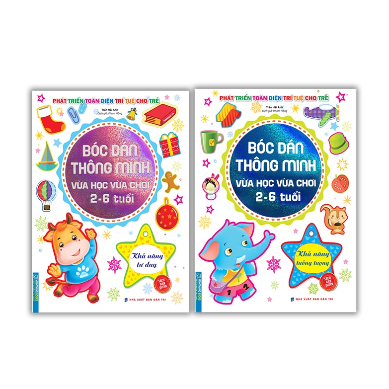 Sách - Combo 2c bóc dán thông minh 2-6 tuổi(tư duy+tưởng tượng)