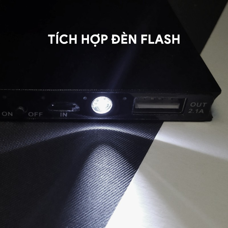 Pin Sạc Dự Phòng 20000mah, Cục Sạc Nhanh Iphone/ Samsung/ Oppo Tích Hợp Đèn Flash 2 Cổng USB Tiện Lợi