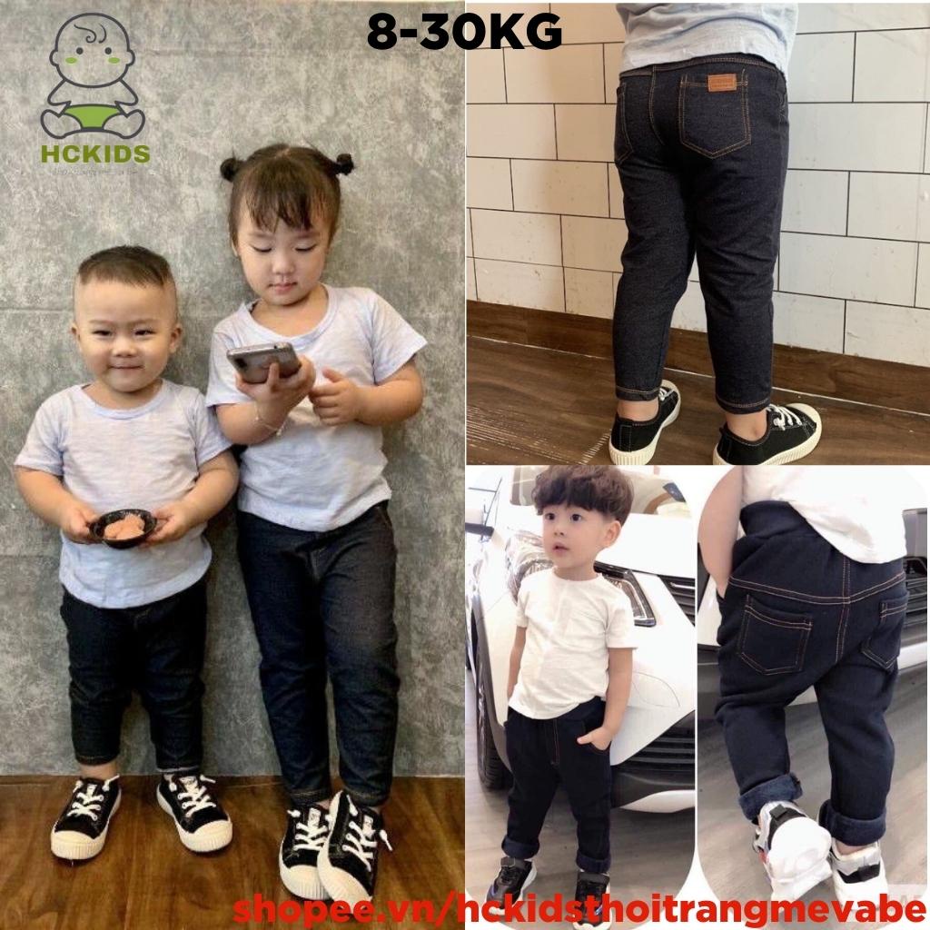 Quần dài giả jean, giả bò cho bé trai và bé gái mặc co giãn mặc thoải mái_HC01