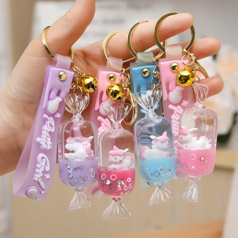 Móc Khóa Kim Tuyến Nước Bằng Acrylic Phong Cách Hàn Quốc Charms