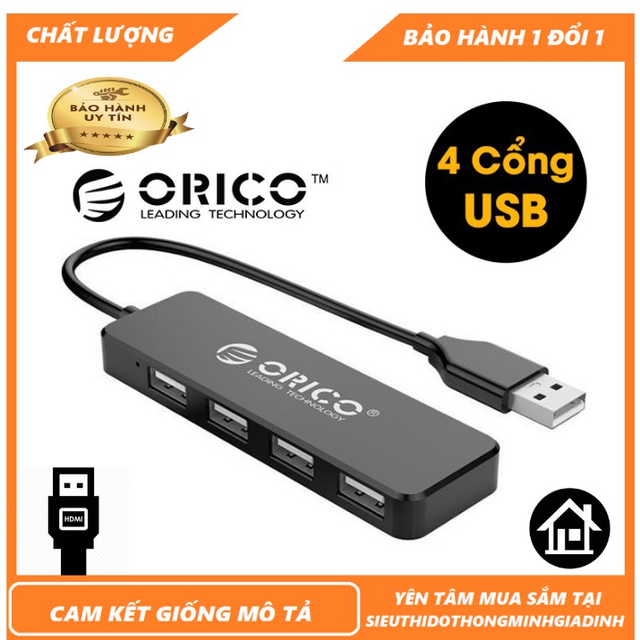 Hub USB ORICO 4 Cổng FL01-BK-BP - FL01-WH-BP - Bộ Chia USB ORICO 4 Port