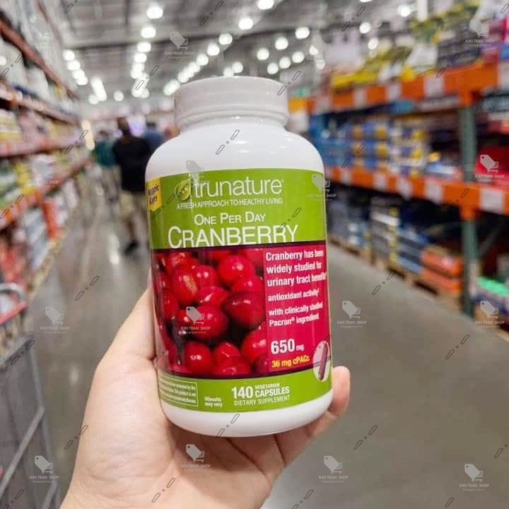 Viên uống hỗ trợ viêm đường tiết niệu Trunature Cranberry 650mg, hộp 140 viên chính hãng Mỹ, chống oxy hóa cao
