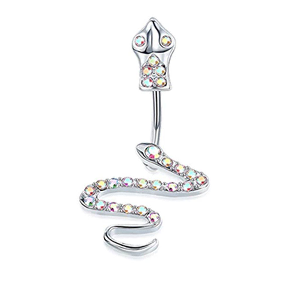 Khuyên Rốn Hình Rắn Đính Đá Cá Tính