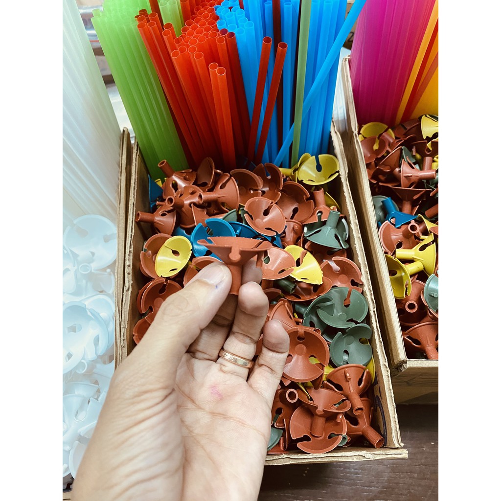 50 bộ QUE VÀ ĐẾ CÀI BÓNG CÓ MÀU SIZE NHỎ 0.5LI, CÂY CẦM BÓNG, PHỤ KIỆN BÓNG