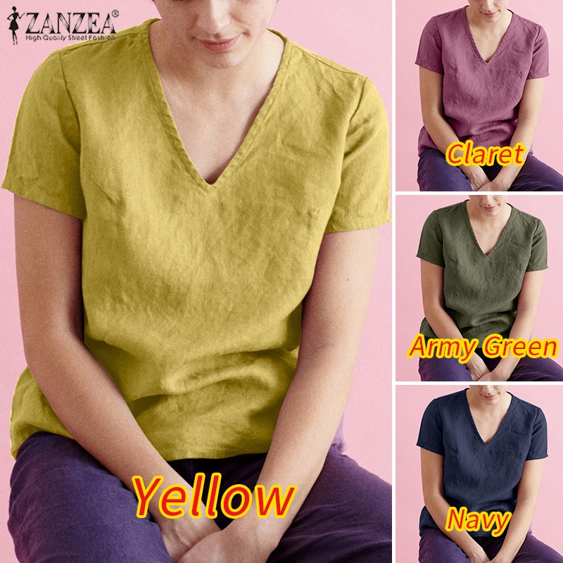 Zanzea Áo Nữ Tay Ngắn Cổ Chữ V Thời Trang Quyến Rũ