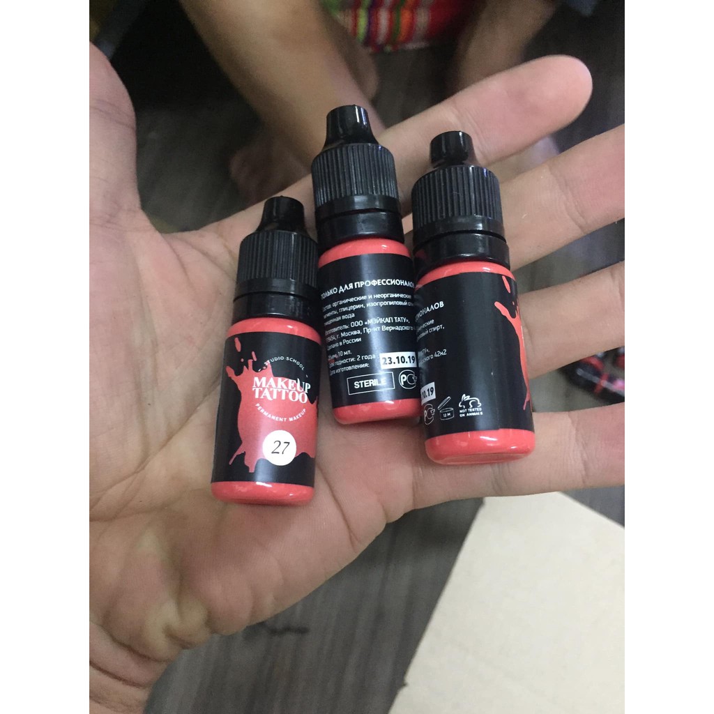 Mực phun xăm thẩm mỹ môi mày makeup chính hãng nhiều màu dung tích 10ml Hà Thành Tattoo