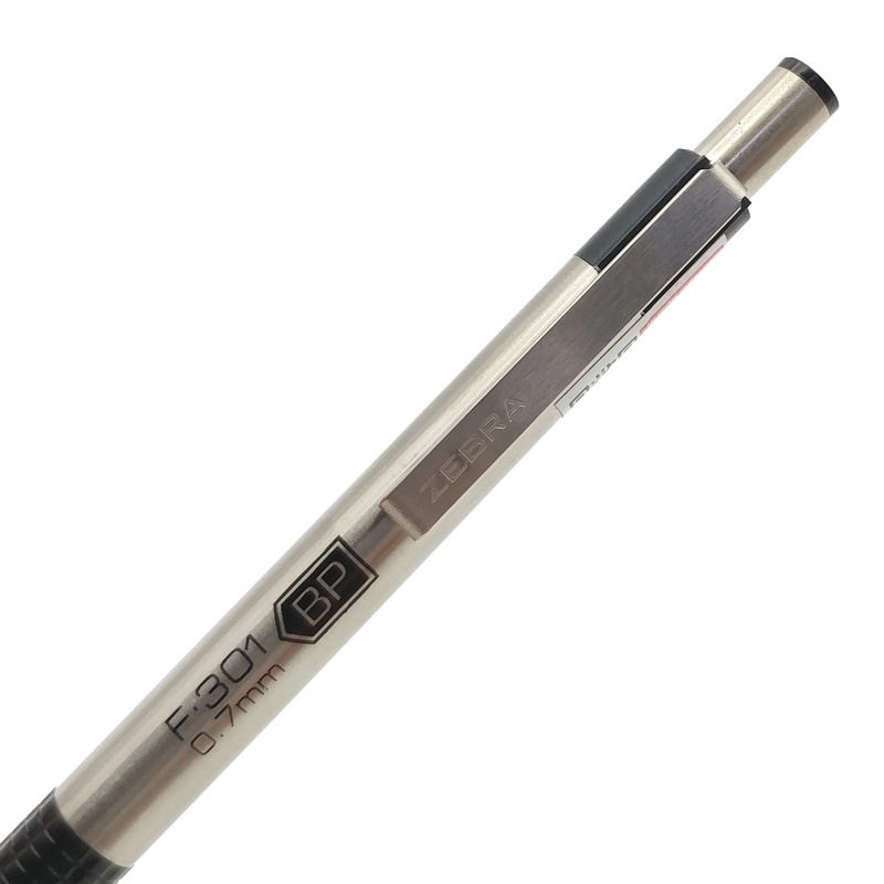 Bút Bi 0.7 mm Zebra F301-BK - Thân Màu Đen - Mực Xanh