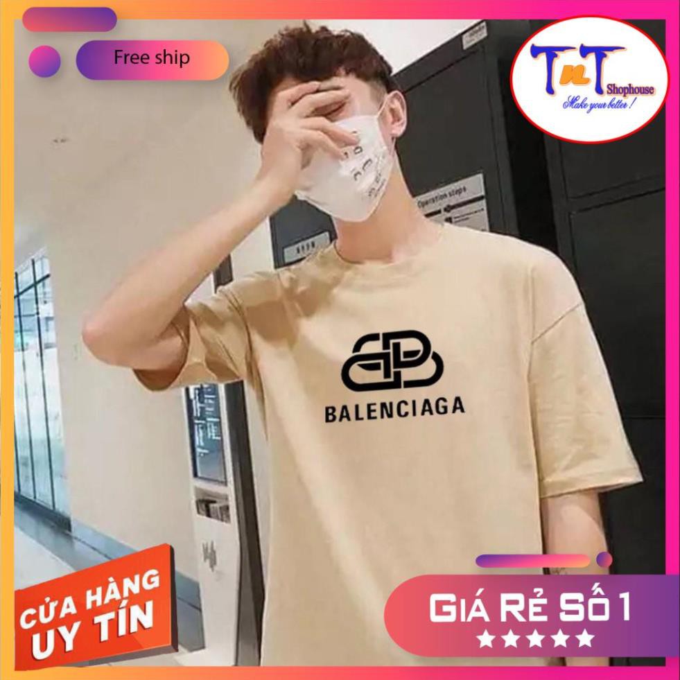 [GIÁ GÓC] ATIN39 Áo Thun Tay Lỡ In Balenciaga Logo Vector Cho Nam Nữ Form Rộng, thời trang cao cấp