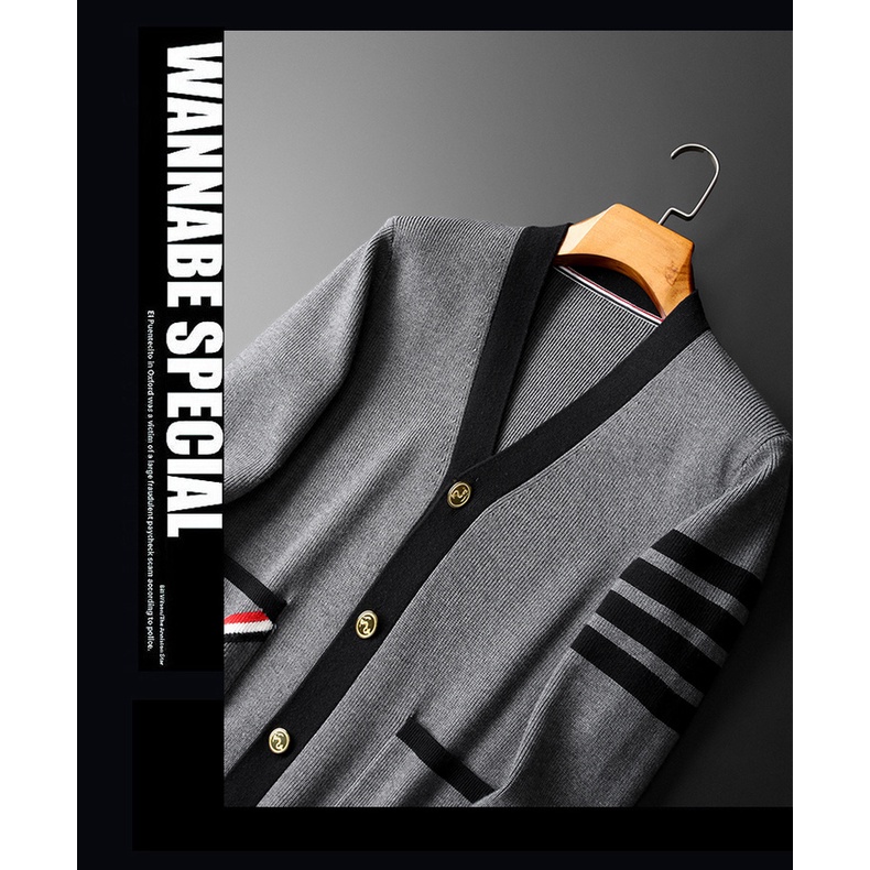 Áo Khoác Cardigan Dệt Kim Phong Cách Thời Trang Xuân Thu 2022 Cho Nam Giới