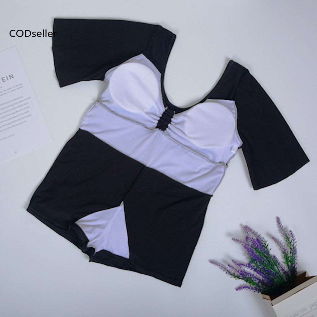 Bộ Đồ Bơi Một Mảnh Tay Ngắn Màu Sắc Đơn Giản Co Giãn Tốt | BigBuy360 - bigbuy360.vn