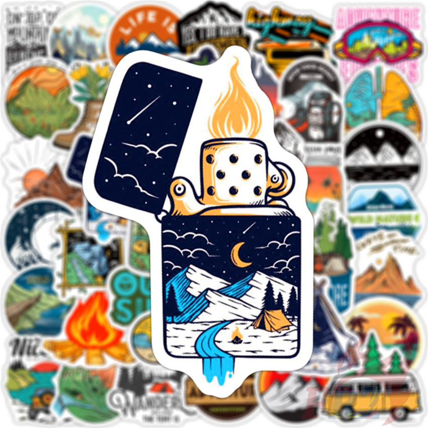 100Pcs/Set ❉ Outdoor Hiking Adventure Travel Series A Stickers ❉ Waterproof DIY Fashion Decals Doodle Stickers