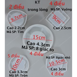 Khuôn Silicon đổ gạt tàn thuốc lá nhiều kích cỡ