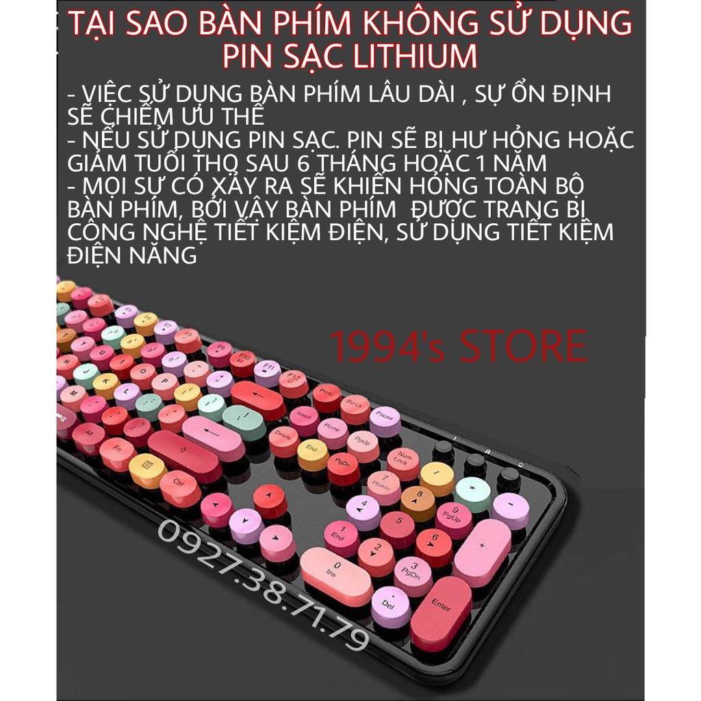 (CÓ SẴN) Combo bàn phím và chuột Mofii Sweet Fullsize 104 phím Wireless 2.4G siêu đẹp dùng cho PC, Laptop Tivi ....