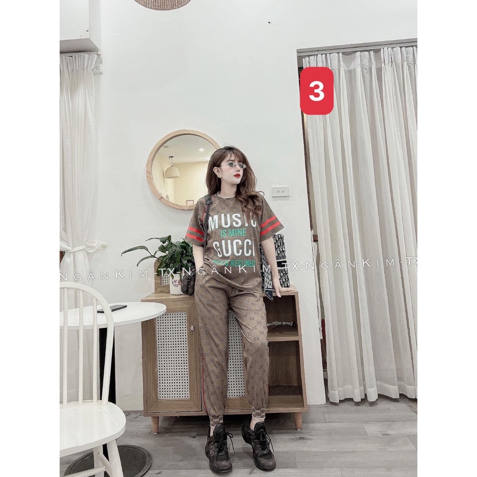 Sét đồ bộ nữ đồ mặc nhà đẹp Đồ bộ nữ thun cotton quần dài thể thao dễ thương co giãn Mã 03