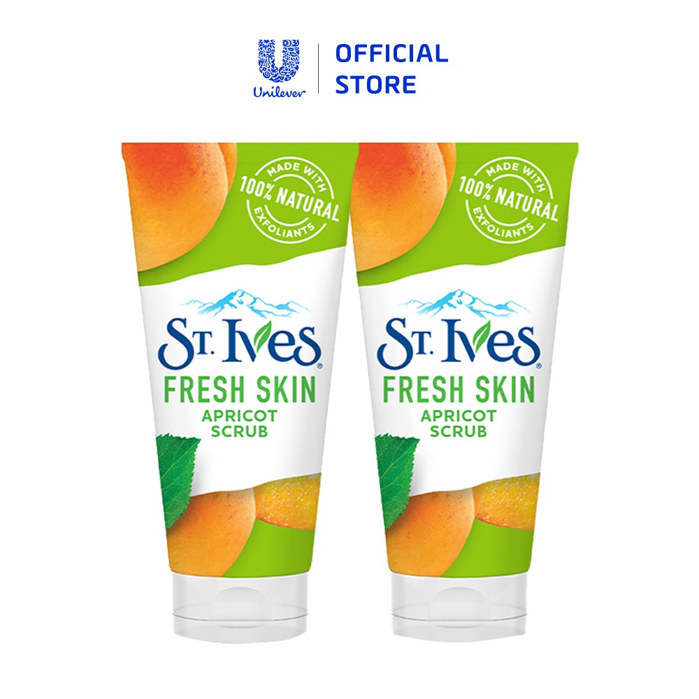 Bộ 2 Sữa rửa mặt tẩy tế bào da chết tươi mát St.Ives Chiết Xuất Trái Mơ 340g (170g/tuýp)