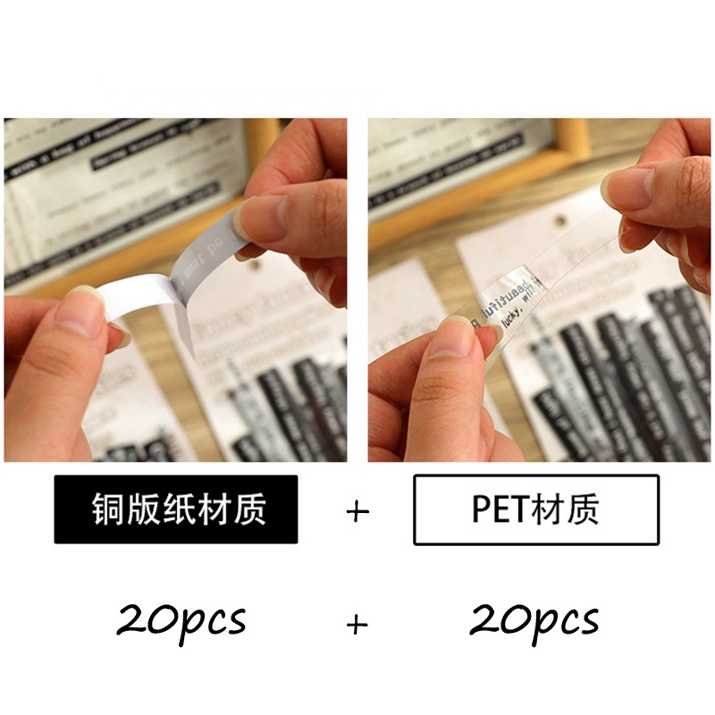 Bộ 40 Miếng Dán Chữ Tiếng Anh Trang Trí Túi Xách 4 Kiểu Dáng