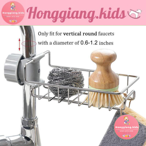 Kệ inox cài vòi rửa bát
