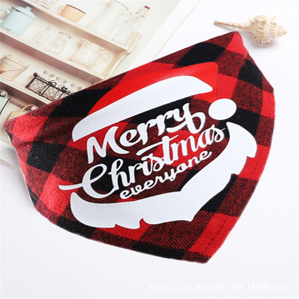 Layor1 Khăn Quàng Cổ Tam Giác Bằng Cotton In Họa Tiết Lưới Cho Thú Cưng